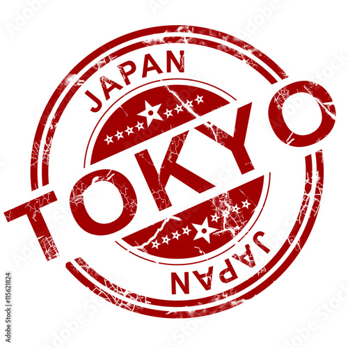 Red Tokyo stamp