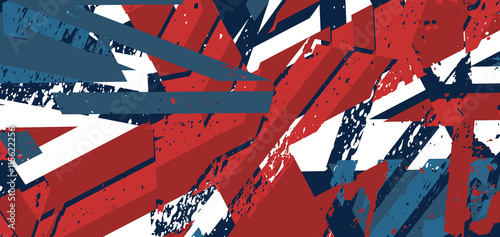 Vector abstract background with grunge textures. Union Jack back