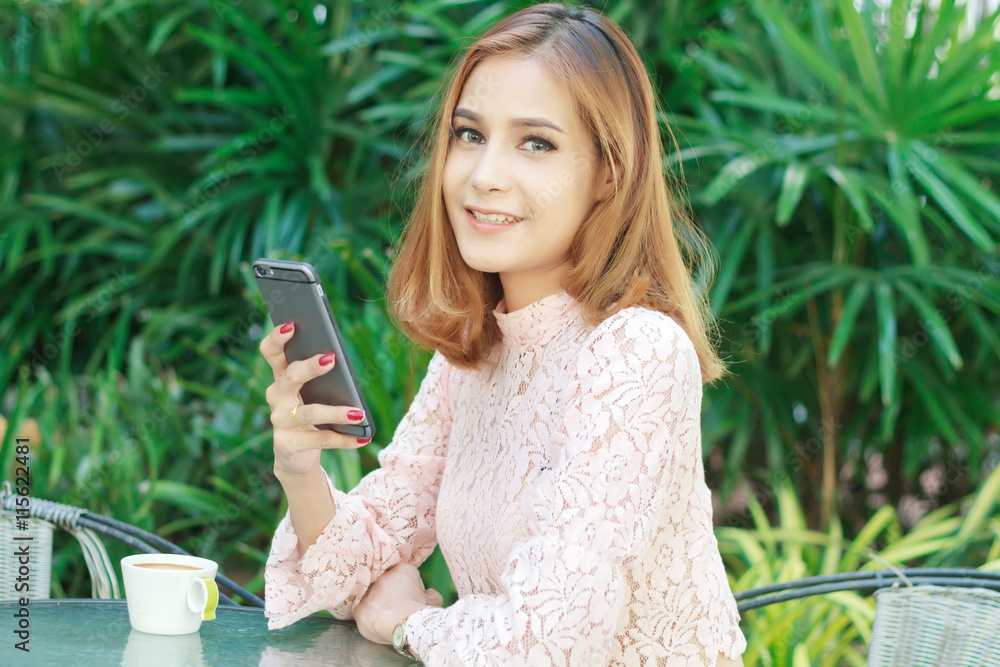 Businessmen and women are using mobile and touch smart phone for Businessmen and women are using mobile and touch smart phone for