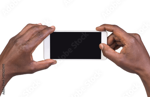 Man taking a picture using a smart phone 
