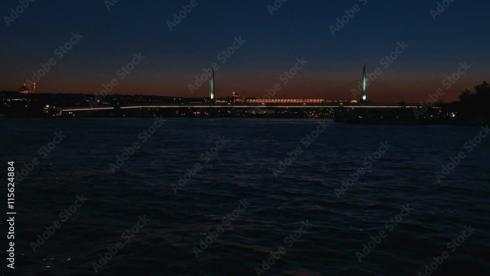 Halic Golden Horn Metro Bridge at Sunset Halic Golden Horn Metro Bridge at Sunset