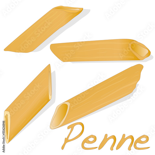 uncooked penne pasta