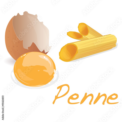 uncooked penne pasta