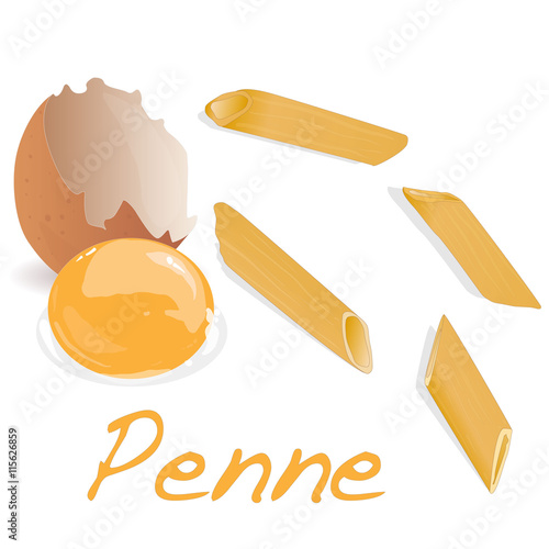 uncooked penne pasta