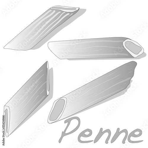 uncooked penne pasta