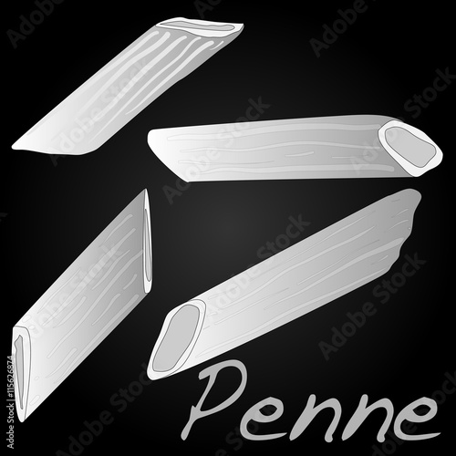 uncooked penne pasta