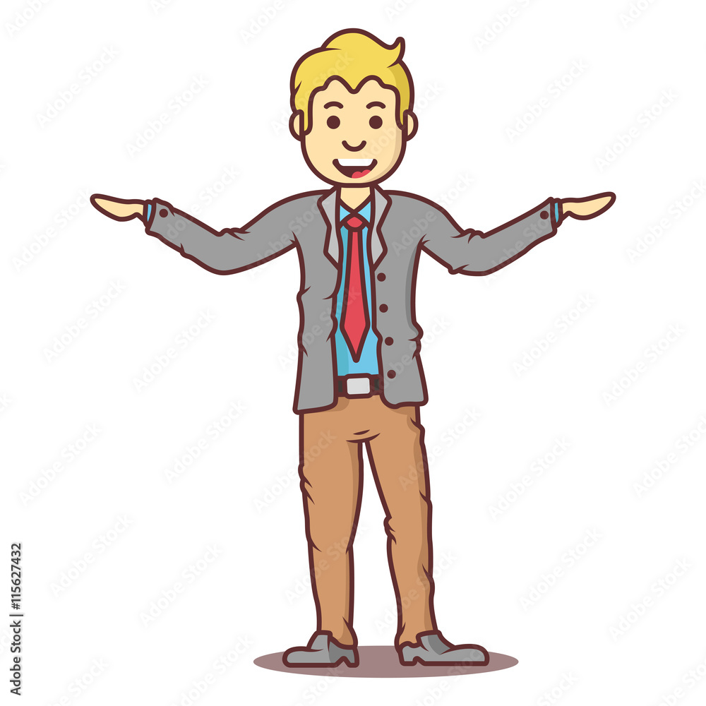 Vector cartoon business man blond Vector cartoon business man blond
