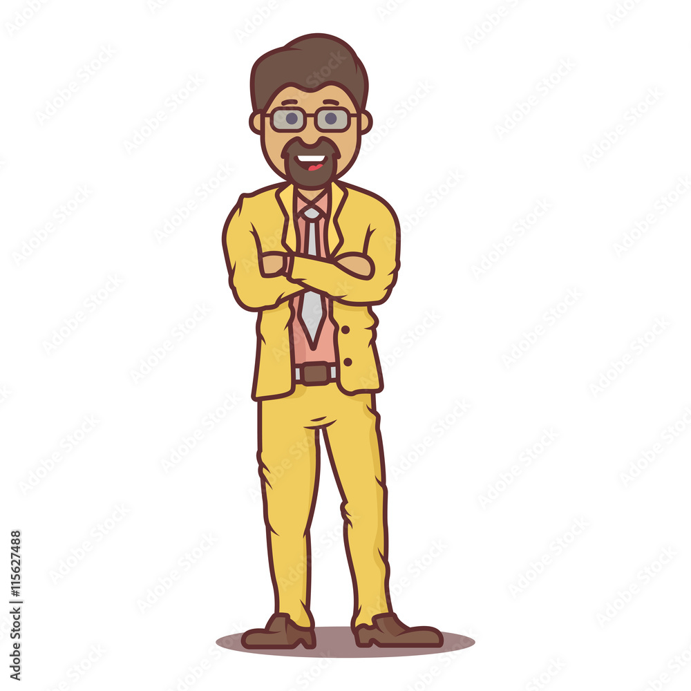 Vector cartoon business man swarthy Vector cartoon business man swarthy