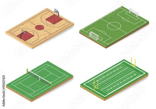 Vector set sport fields.