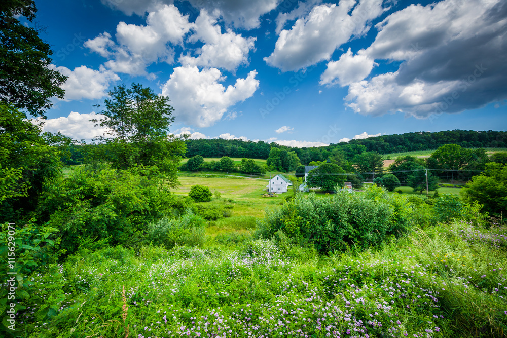 View of fields near Glen Rock, in York County, Pennsylvania.