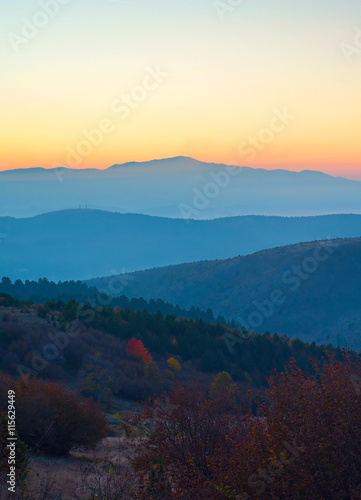 Sunset in the beautiful mou...