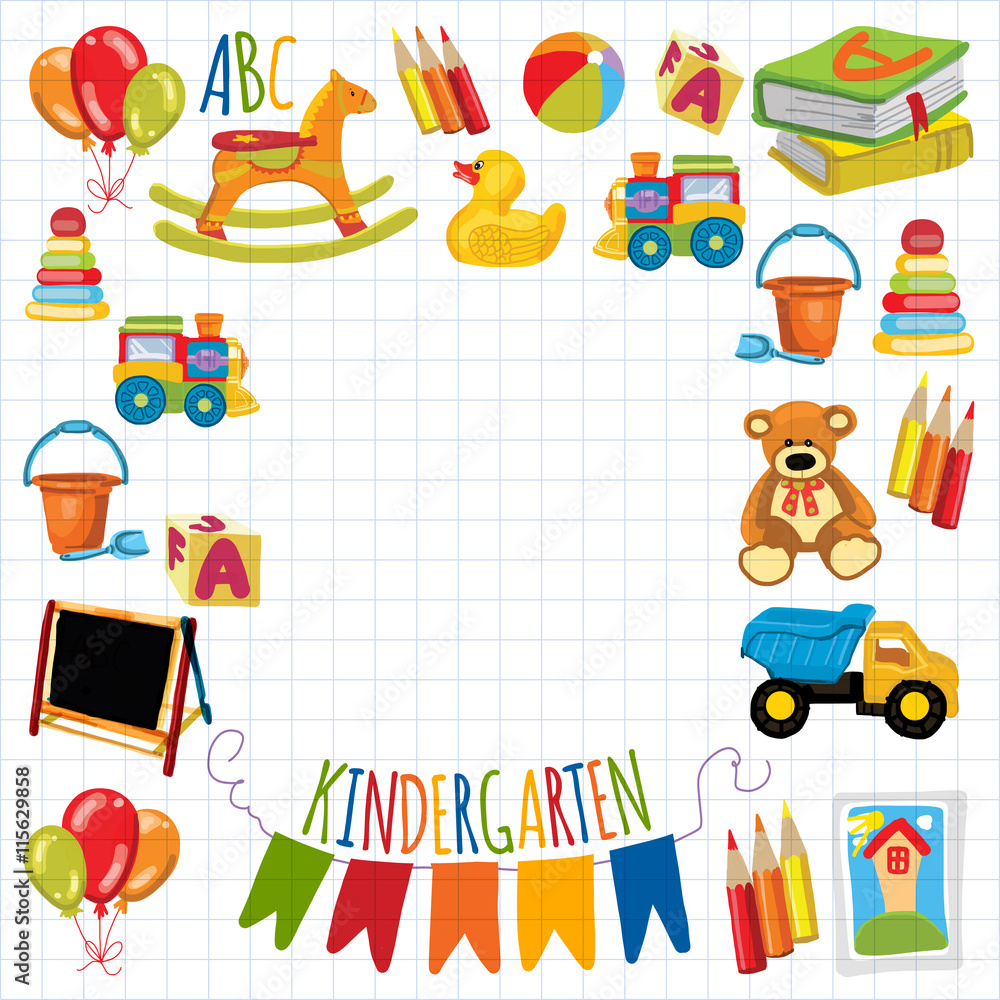 Obraz premium Kindergarten Play and study Vector images