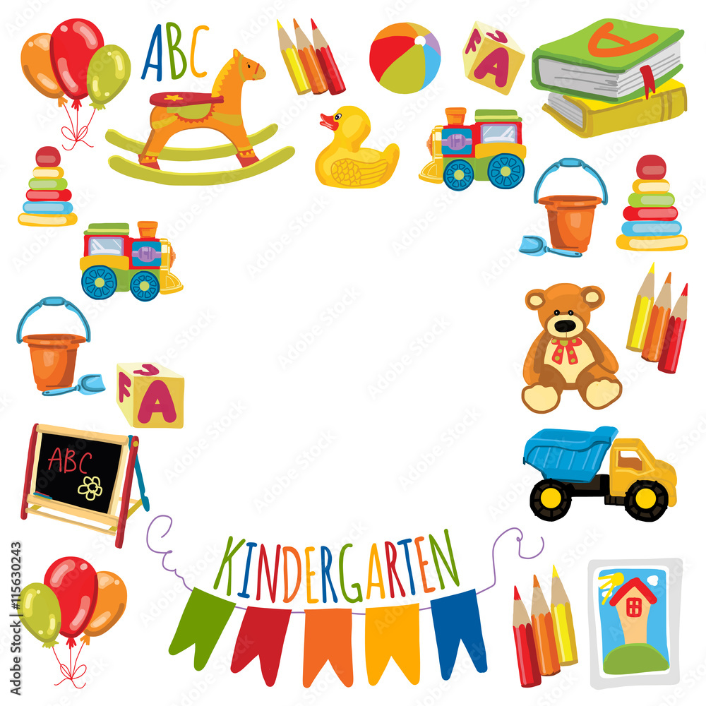 Obraz premium Kindergarten Play and study Vector images