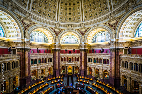 View of the Main Reading Room at the Library of Congress, in Was photo