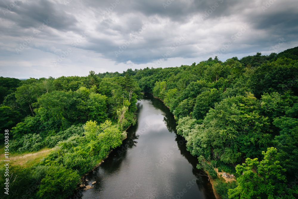 View of the Piscataquog River, from the Pinard Street Bridge in