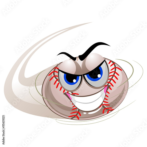 Vector Illustration of Baseball Mascot being Hit