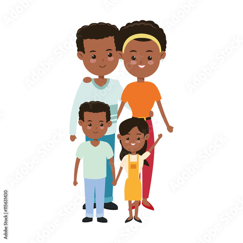 Family cartoon concept represented by parents and kids icon. Isolated and Colorfull illustration.