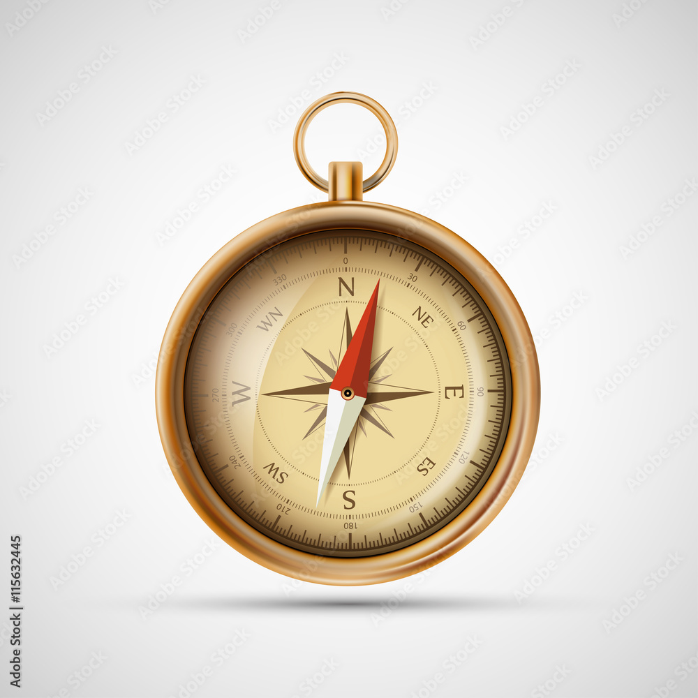 Icon old metal compass. Stock vector illustration. Icon old metal compass. Stock vector illustration.
