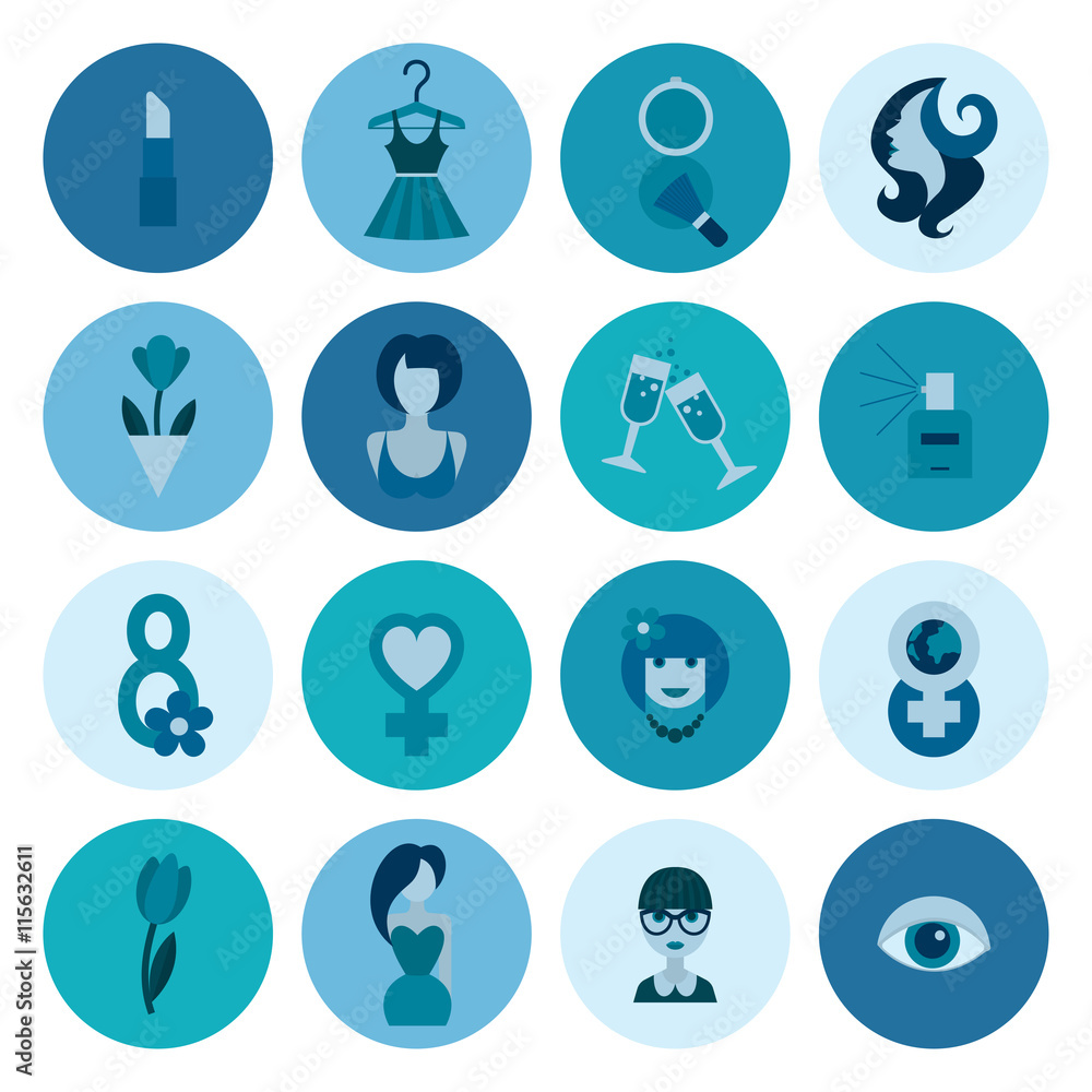 Womans Day Icon Set Womans Day Icon Set