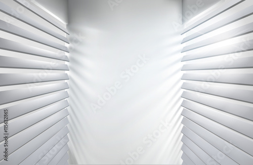 Sunlit windows with blinds. Vector illustration.