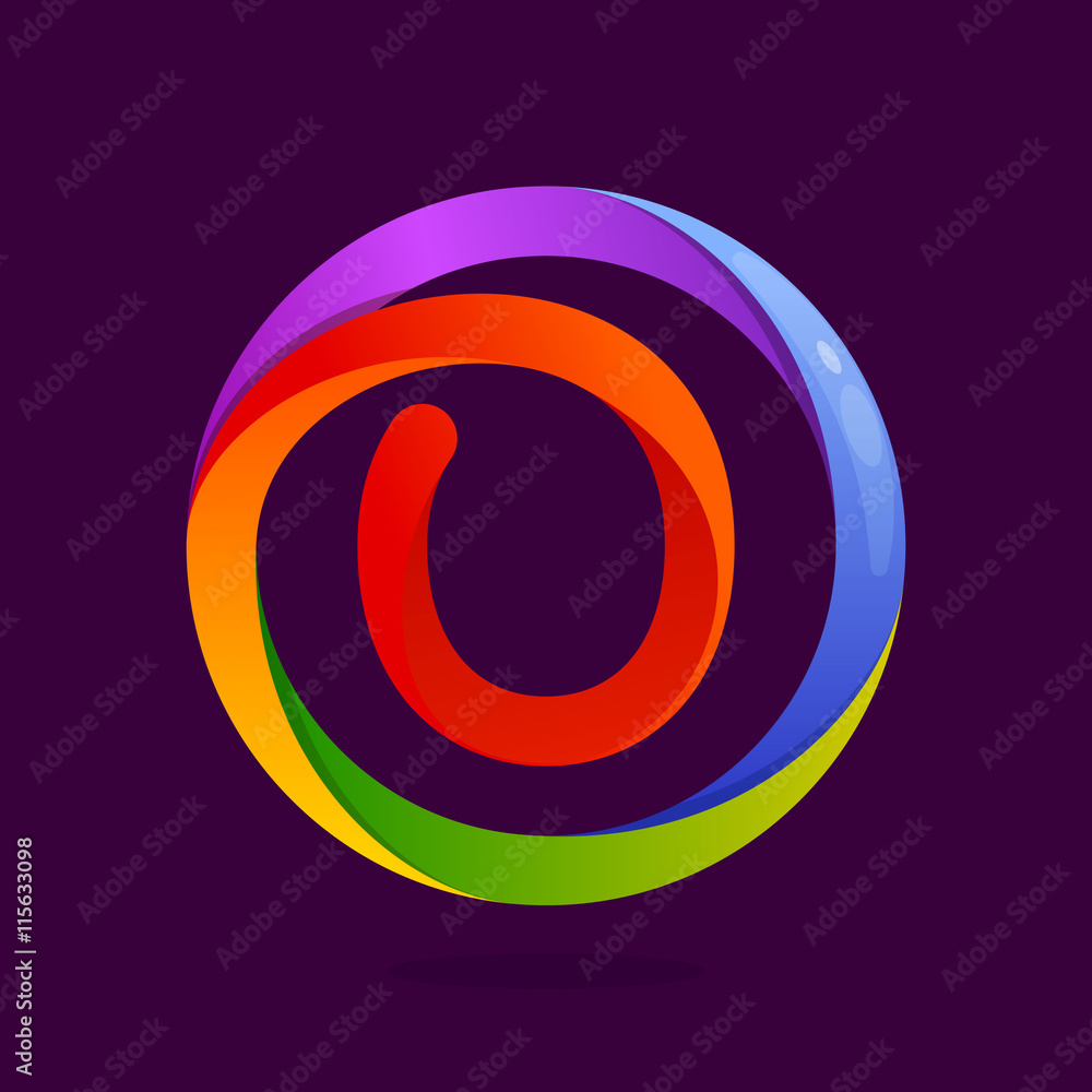 Number zero logo in colorful circle. Number zero logo in colorful circle.