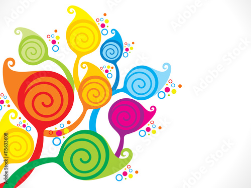 abstract artistic colorful tree floral