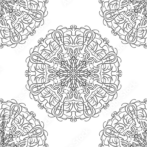 Seamless pattern. Circular stylish background. Vector repeating