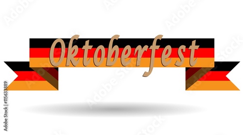Oktoberfest on Germany flag, flat vector illustration, brochure,