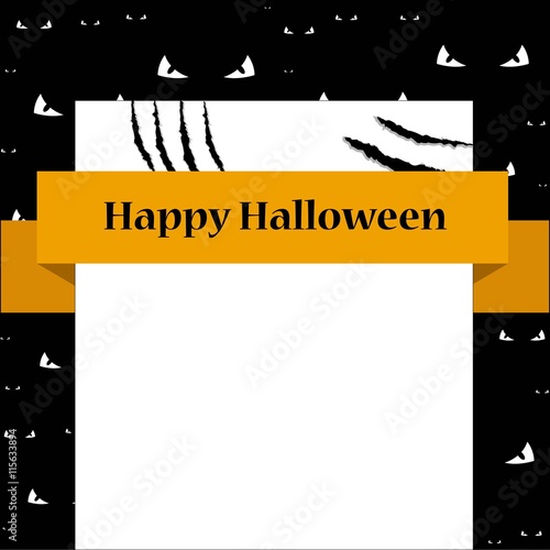 Bank sign card with scratches, halloween template, brochure, fly