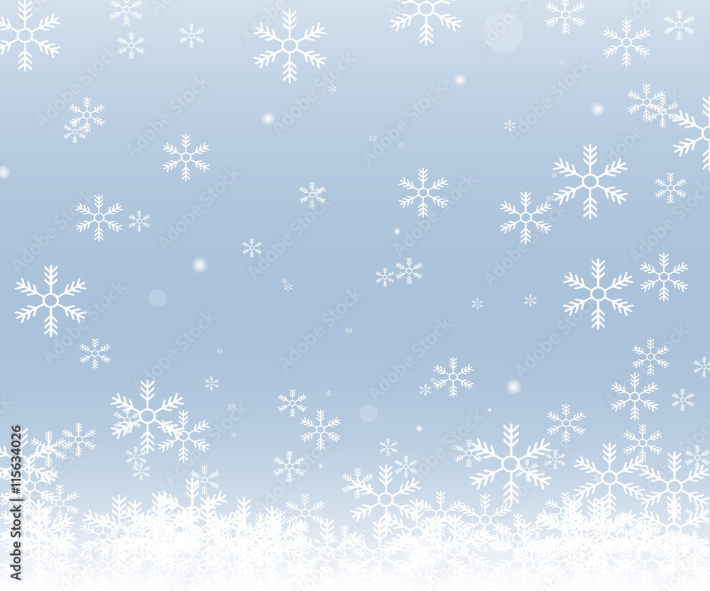 Christmas snow frame isolated on blue background. Eps 10. Vector
