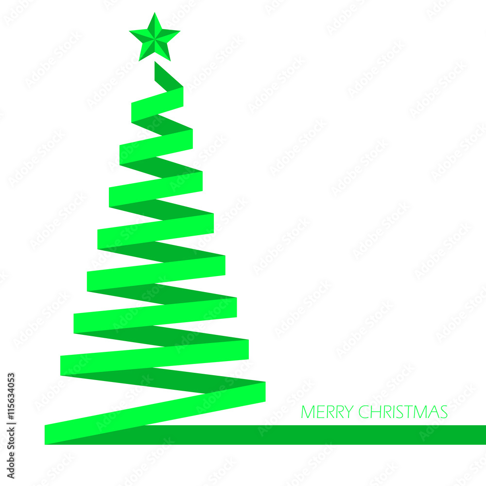 Christmas tree, ribbon banner. EPS 10. Vector illustration. Christmas tree, ribbon banner. EPS 10. Vector illustration.