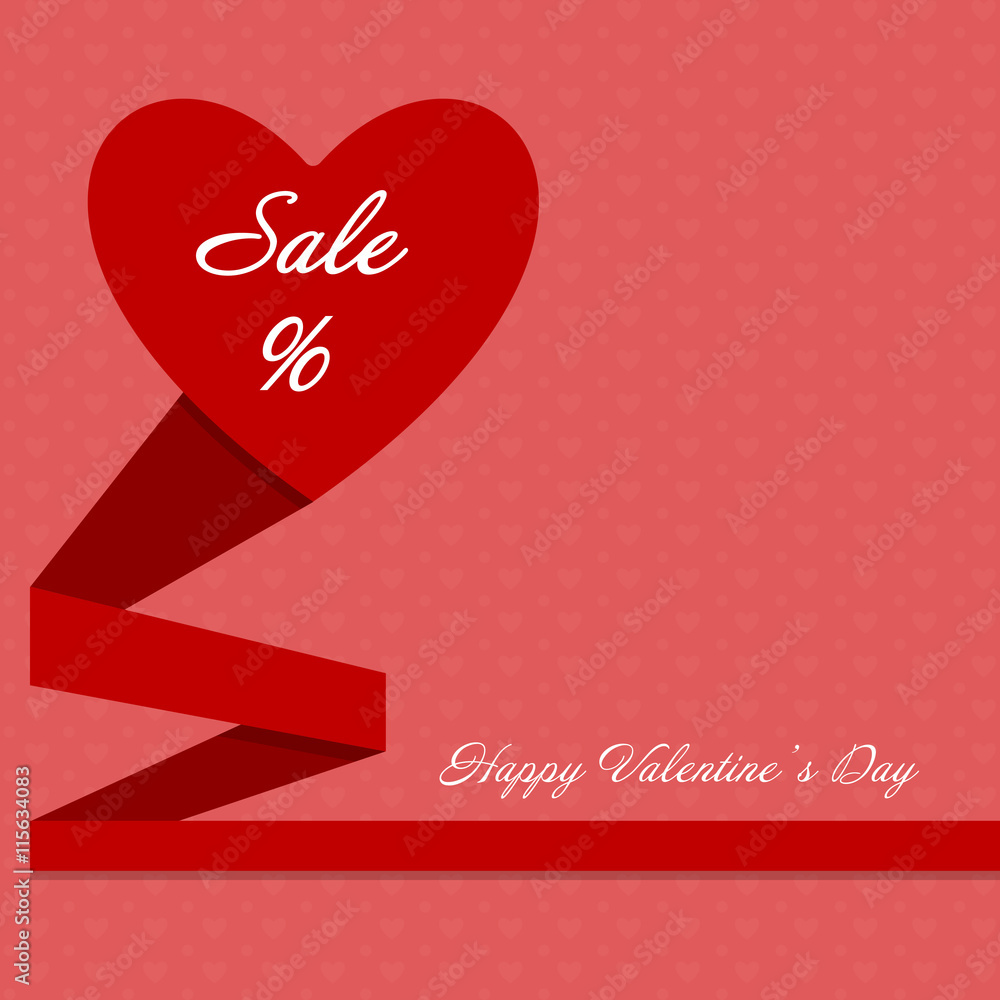 Sale ,Four Red Hearts isolate on white background.