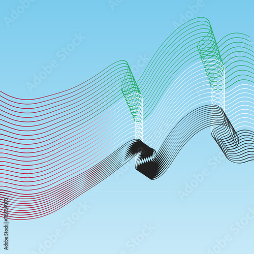 Line flag. Abstract background. National Day, United Arab Emirat
