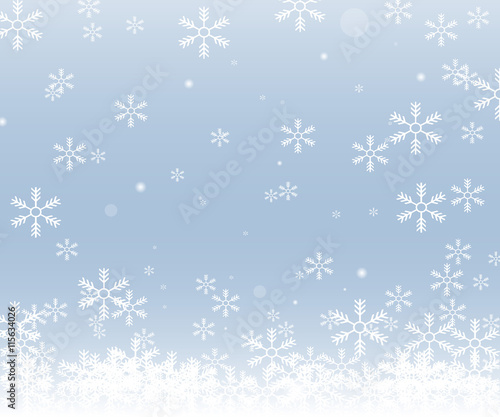 Christmas snow frame isolated on blue background. Eps 10. Vector