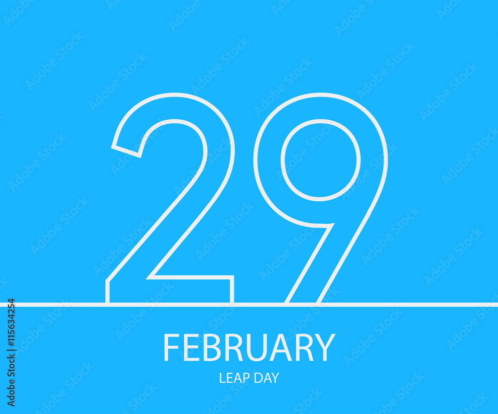 29 February outline background. Eps10. Vector illustration 29 February outline background. Eps10. Vector illustration