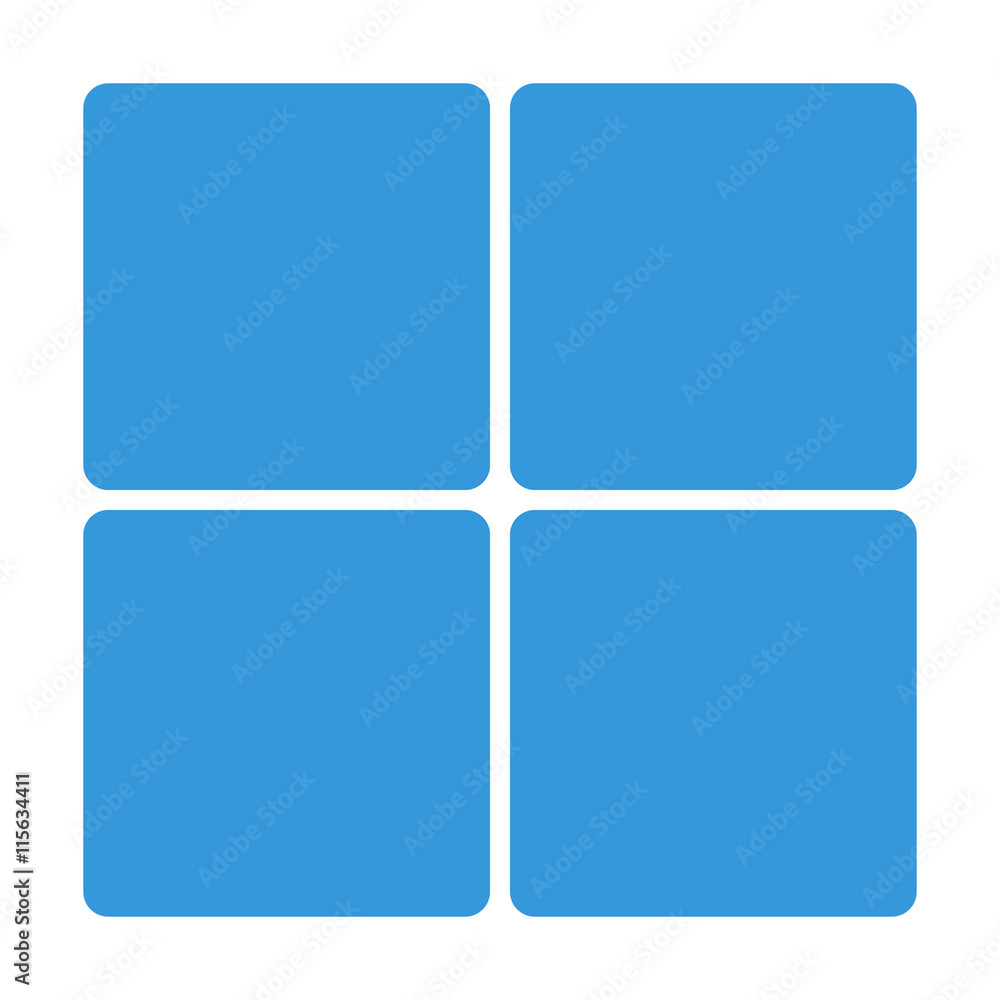 Blue Window block icon isolated on background. Modern simple fla Blue Window block icon isolated on background. Modern simple fla