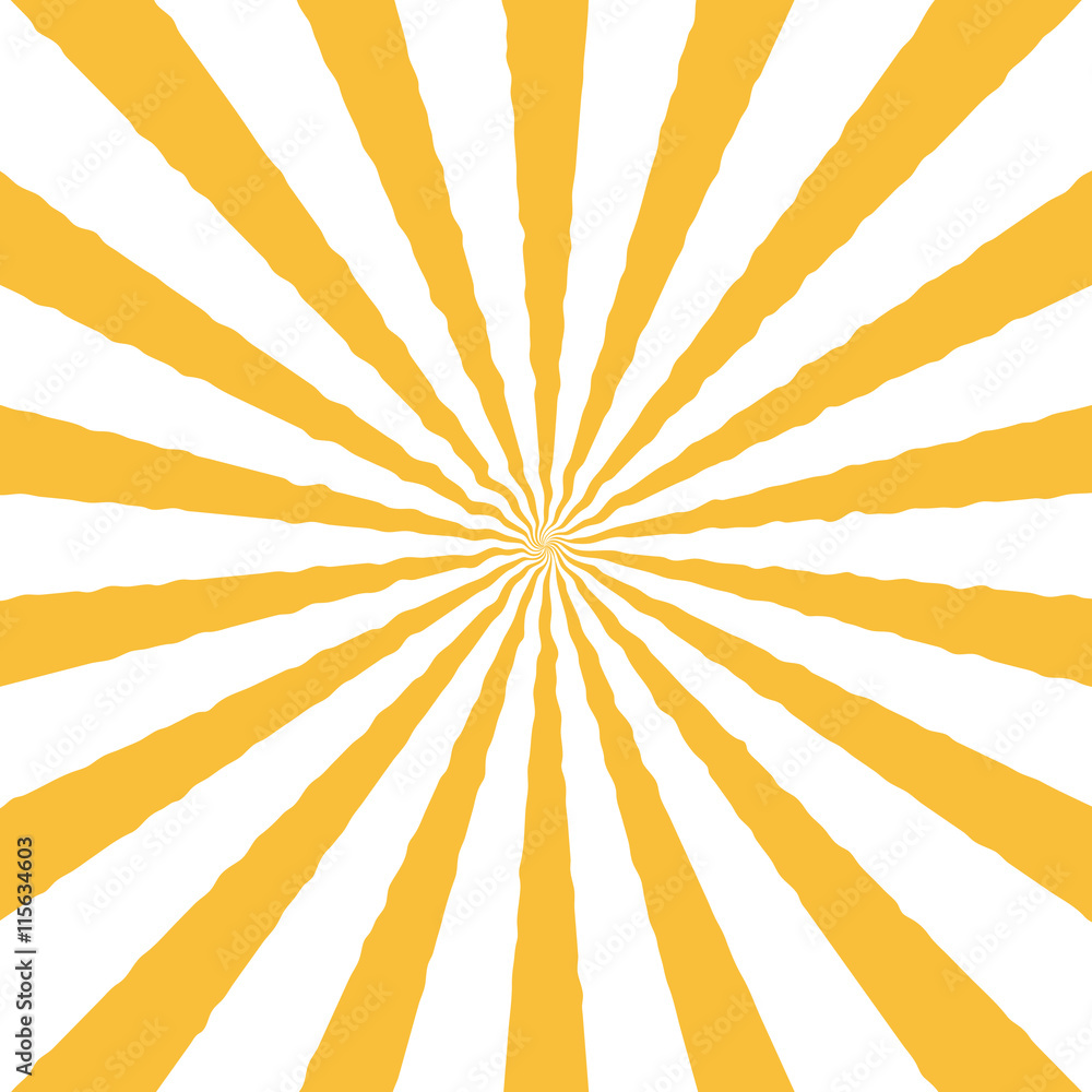 Ray retro background yellow colored rays stylish. Eps10. Vector