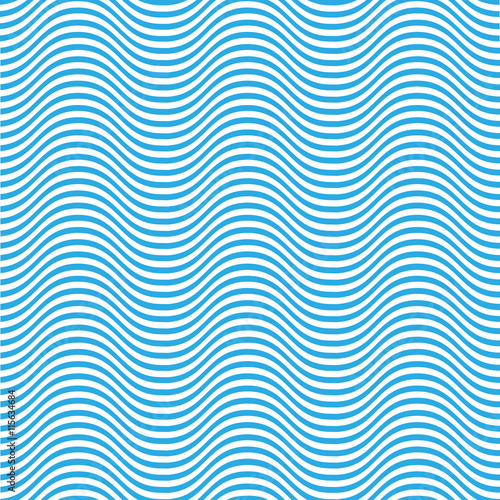 Blue seamless wave pattern. Modern simple flat sign. Sea, ocean