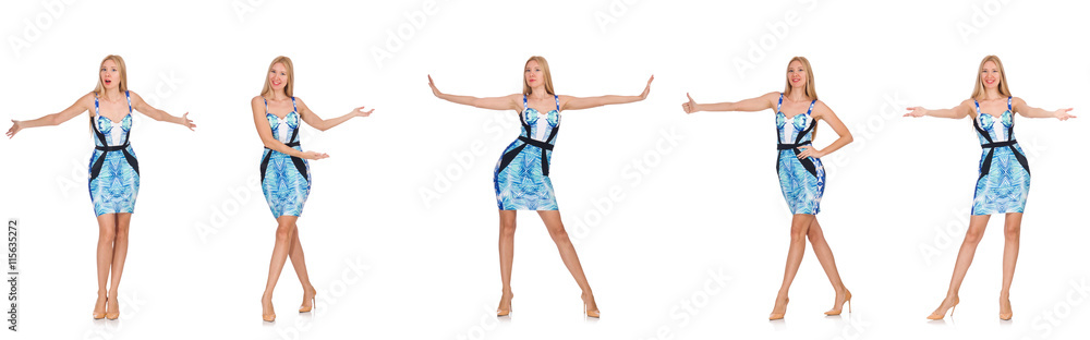 Composite photo of woman in various poses Composite photo of woman in various poses