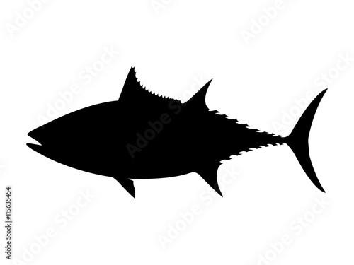 Albacore tuna silhouette. Vector illustration.