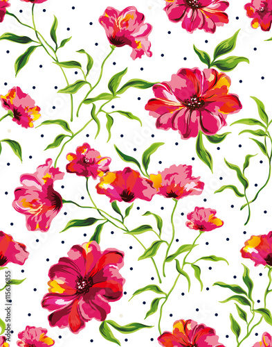 The repeat design of an floral pattern