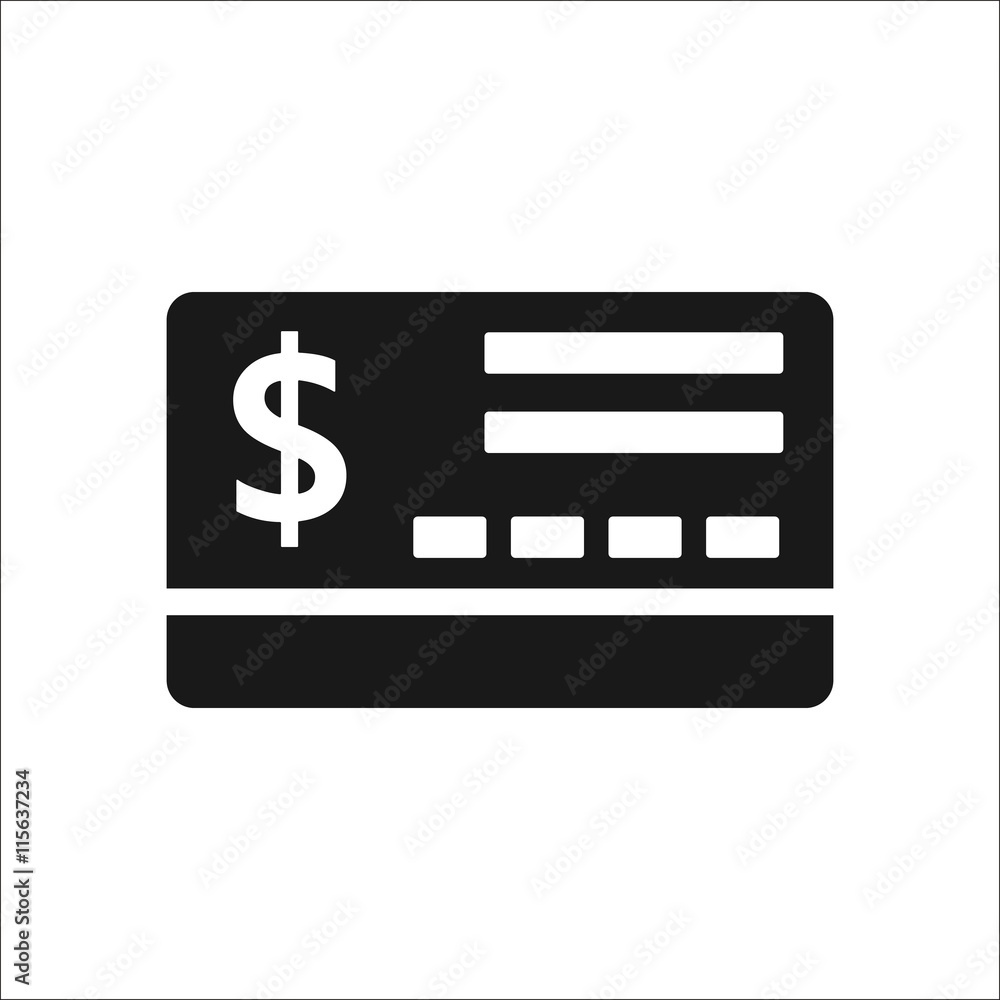Bank credit card simple icon on background Bank credit card simple icon on background