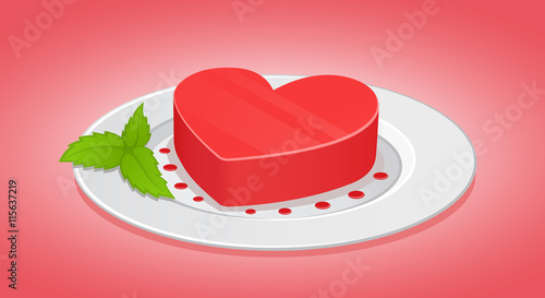 Heart on a plate