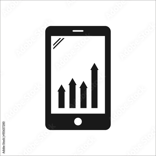 E-banking profit graphic online smartphone simple icon on background