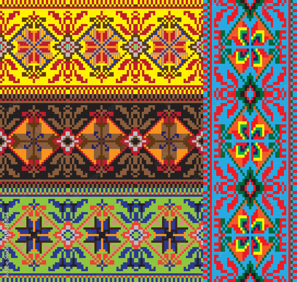 national embroidery Slavic peoples set national embroidery Slavic peoples set