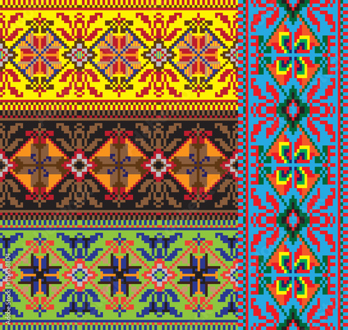 national embroidery Slavic peoples set