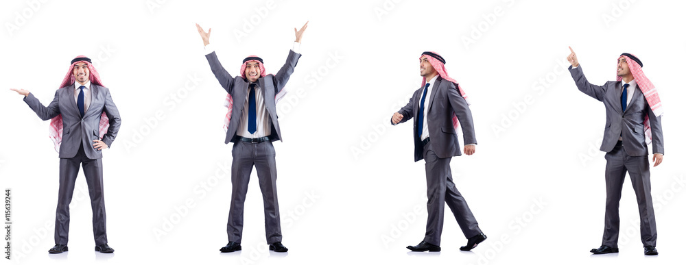 Obraz premium Set of photos with arab businessman