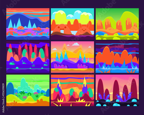 Game Background Vector Illustration Set