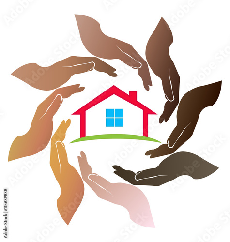 Real Estate teamwork handle logo