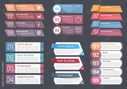 Infographic Elements with Numbers and Text